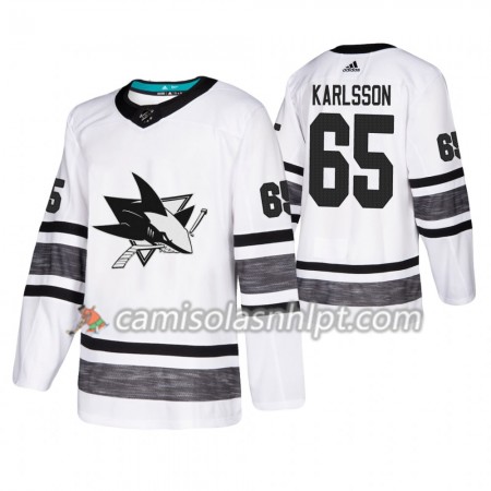 Camisola San Jose Sharks Erik Karlsson 65 2019 All-Star Adidas Branco Authentic - Homem